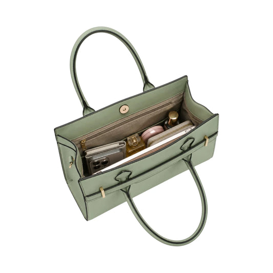 Creaciones de Lori Green Leather Shoulder Bag with Elegant Structured Design