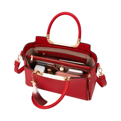 Creaciones de Lori Elegant Women's Red Leather Shoulder Bag