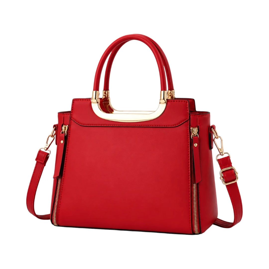Creaciones de Lori Elegant Women's Red Leather Shoulder Bag