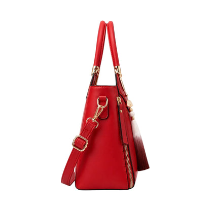 Creaciones de Lori Elegant Women's Red Leather Shoulder Bag