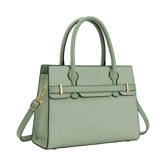 Creaciones de Lori Green Leather Shoulder Bag with Elegant Structured Design