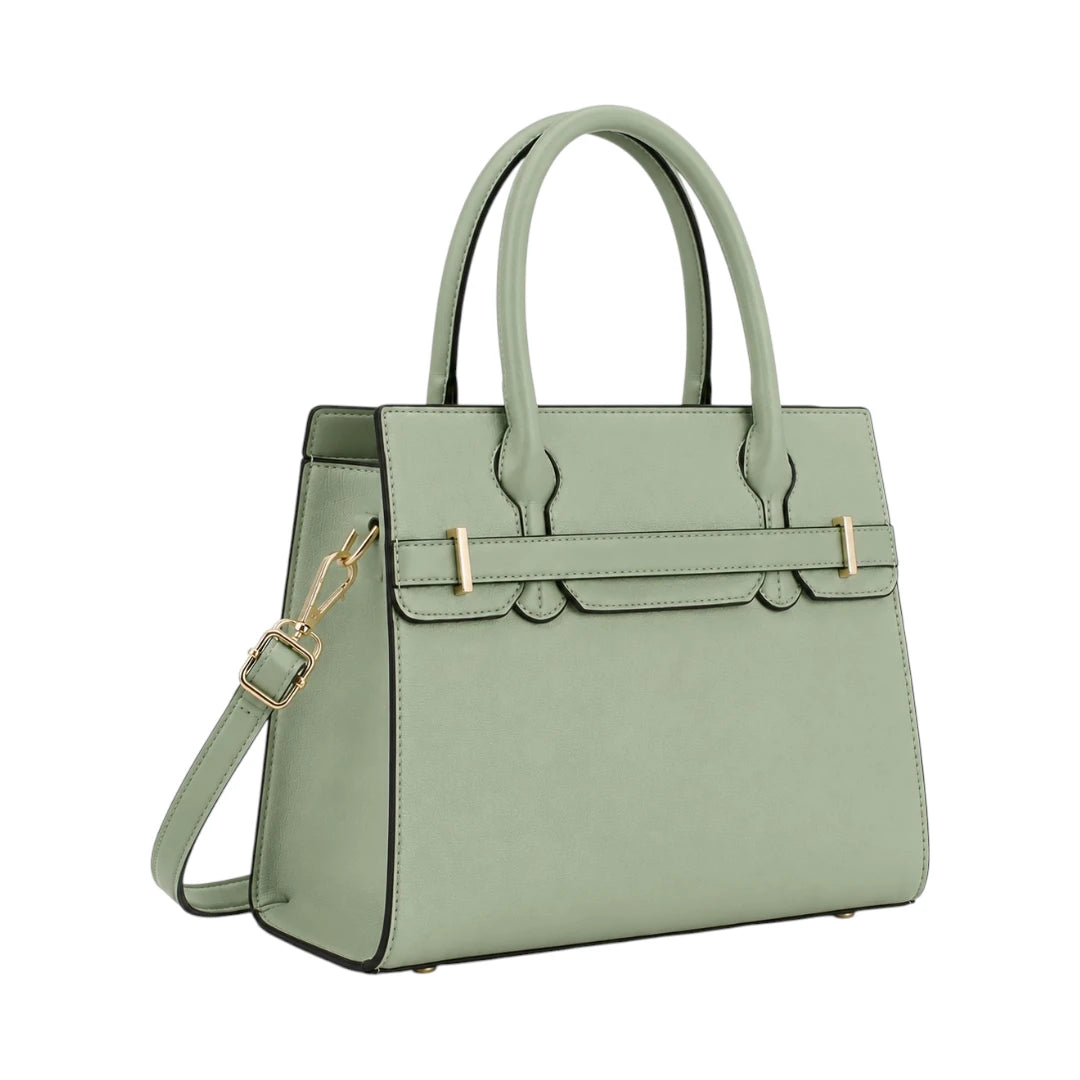Creaciones de Lori Green Leather Shoulder Bag with Elegant Structured Design