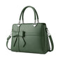 Creaciones de Lori Women's Green Leather Shoulder Bag with Elegant Bow Accent